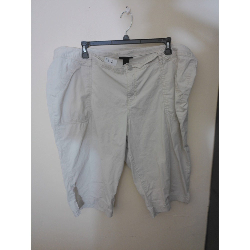 Lane Bryant Capri Pants Womens 28 Beige Stretch Cotton Cropped Casual Coastal
